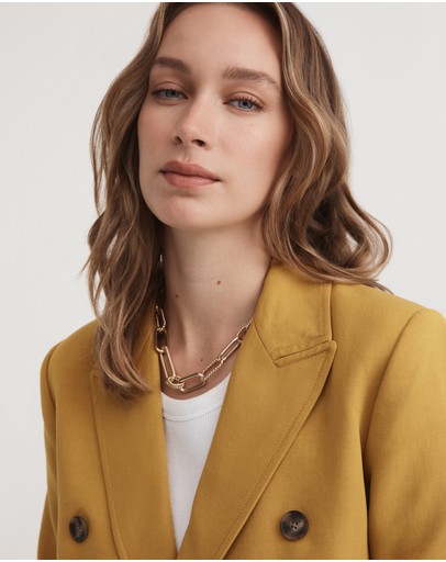 Witchery Linen Blend Double Breasted Blazer