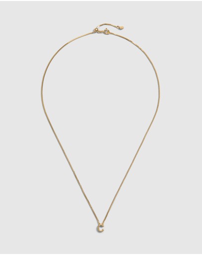 Witchery Sterling Silver Initial Necklace Gold