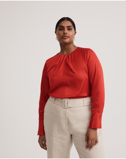 Witchery Satin Twist Neck Blouse