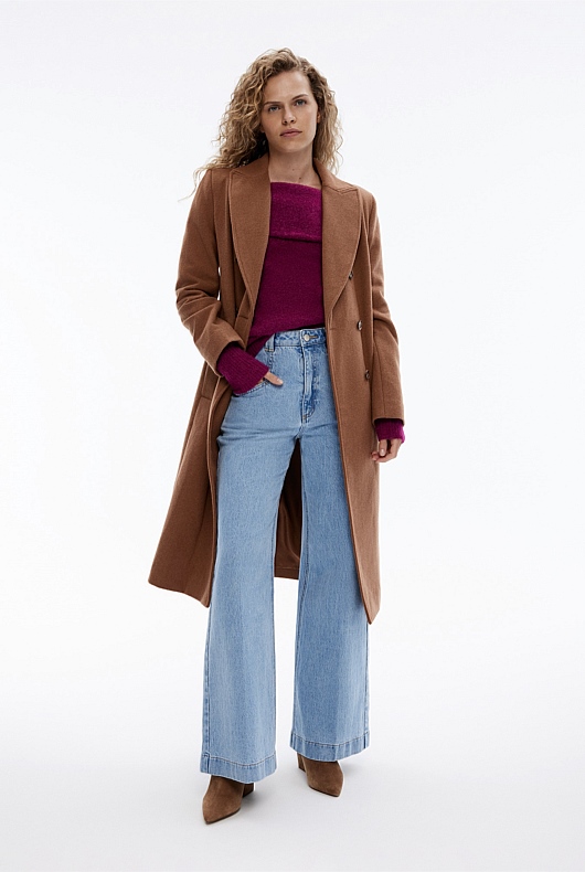 Alpaca Blend Off Shoulder Knit - Deep Magenta