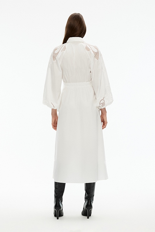 Cotton Broderie Dress - Chalk