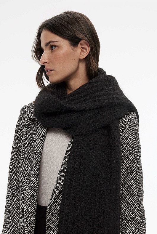 Ladder Knit Scarf - Black
