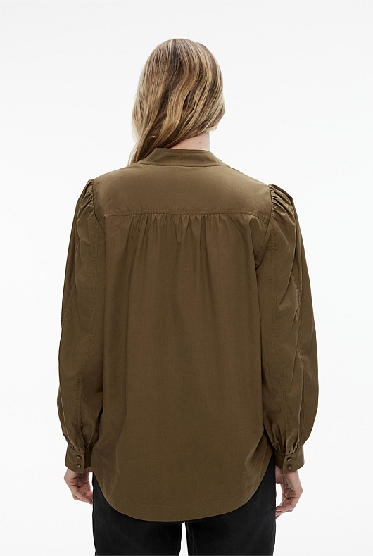 Cotton Seam Detail Blouse - Jungle