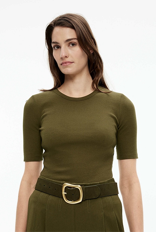 Crew Rib Tee - Jungle