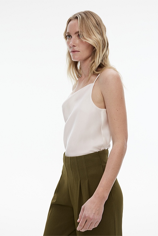 Satin Drape Camisole - Chalk
