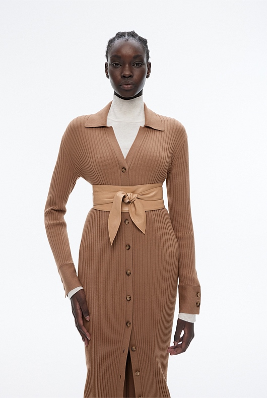 Kat Leather Tie Belt - Acorn