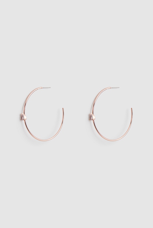 Oversized Crystal Hoops - Rose Gold