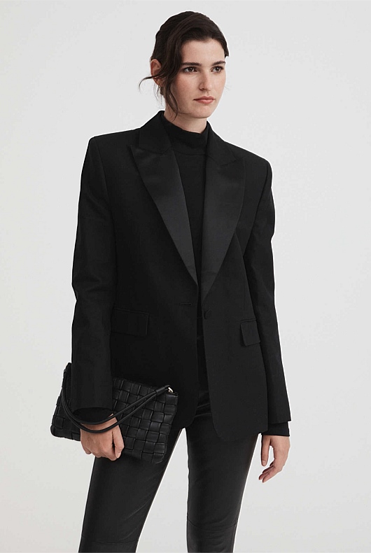 Woven Leather Sling - Black