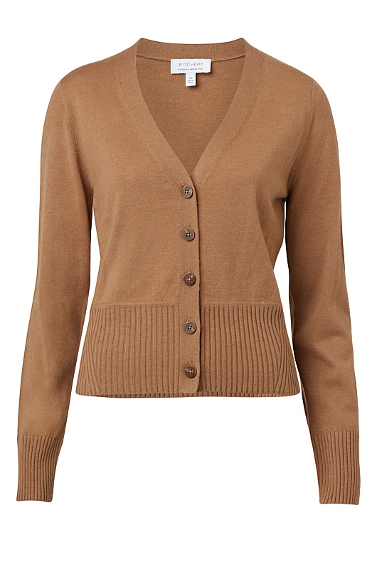 Merino Silk Cardigan - Camel