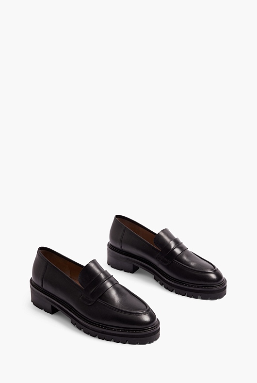 Leather Penny Loafer - Black