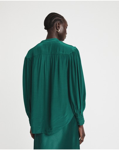 Witchery Viscose Dobby Pin Tuck Blouse