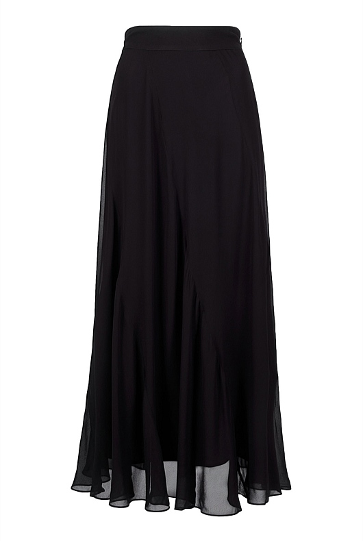 Seam Detail Maxi Skirt - Black