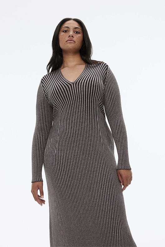 Lurex Knit Dress - Black