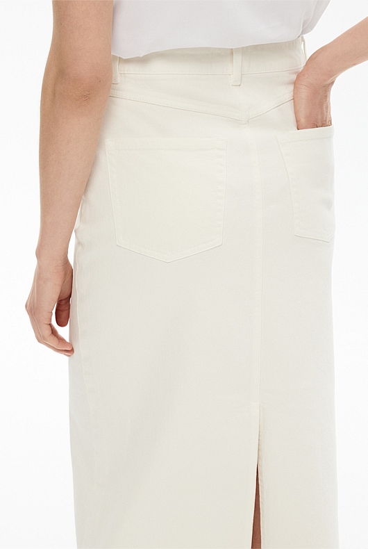 Denim Maxi Skirt - Parchment