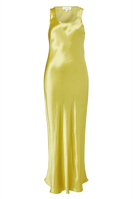 Acetate Slip Dress - Citrus Green