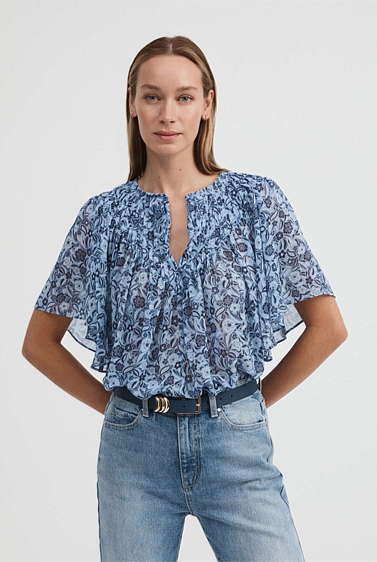 Ditsy Daisy Print Blouse - Airlie