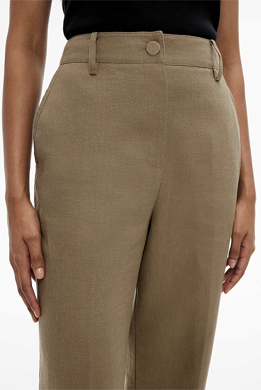 Linen Trouser - Washed Green