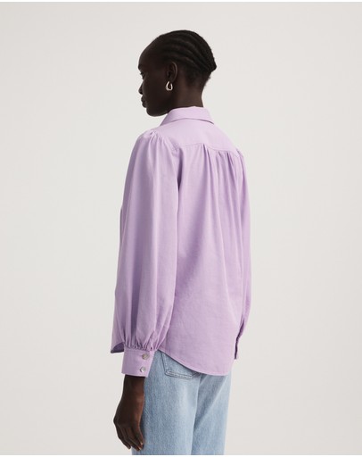 Witchery Collar Gather Sleeve Blouse