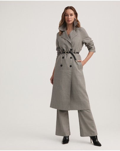 Witchery Check Trench Coat