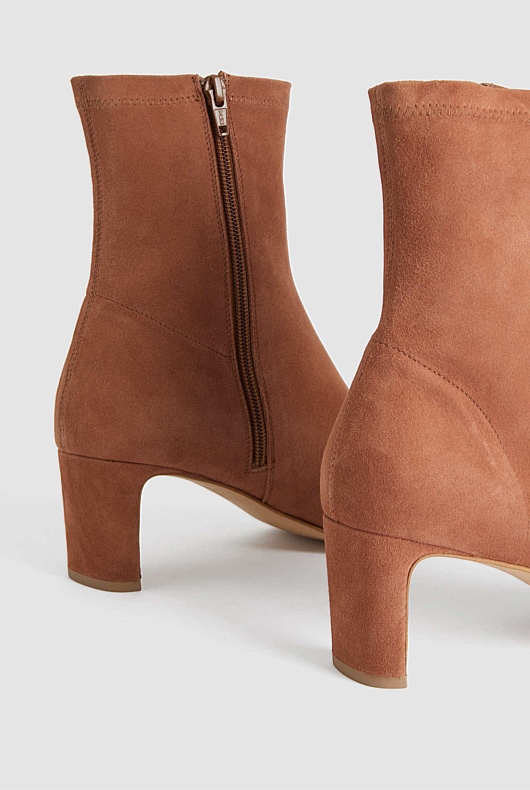 Suede 65mm Heel Bootie - Cinnamon
