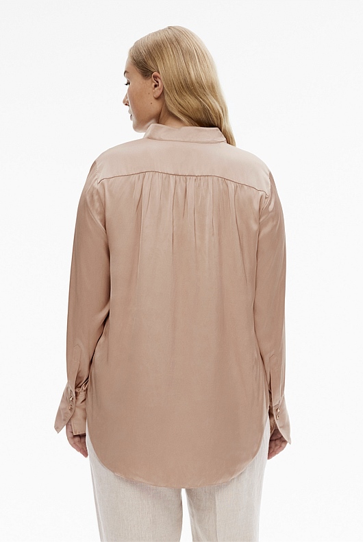 Modern Cuff Blouse - Pebble