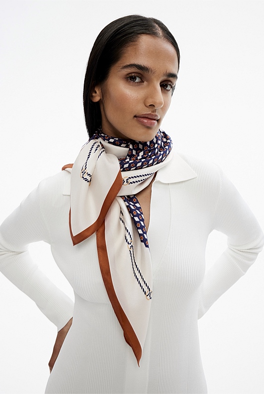 Mosaic Print Scarf - Chalk