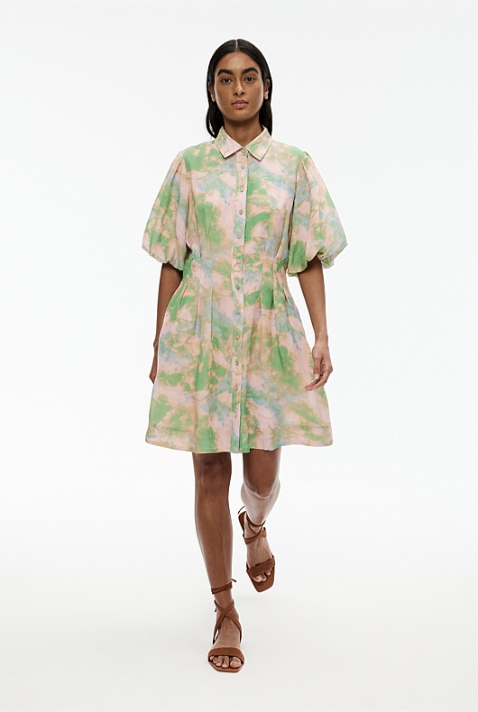 Soft Focus Print Dress - Aura Print