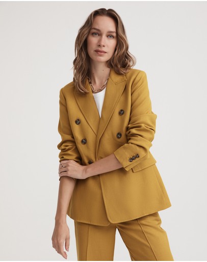 Witchery Linen Blend Double Breasted Blazer