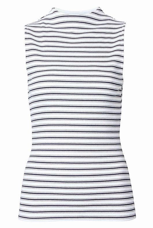 Cotton Rib Stripe Tank - Ink