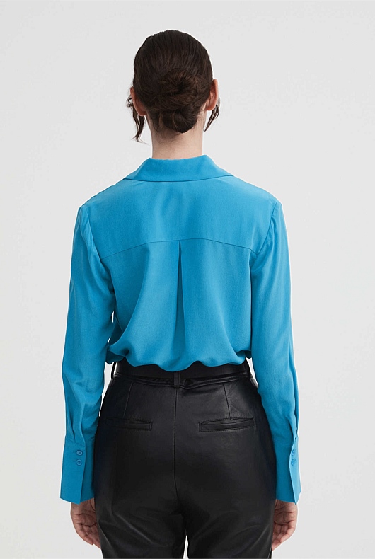 Silk Shirt - Bright Blue
