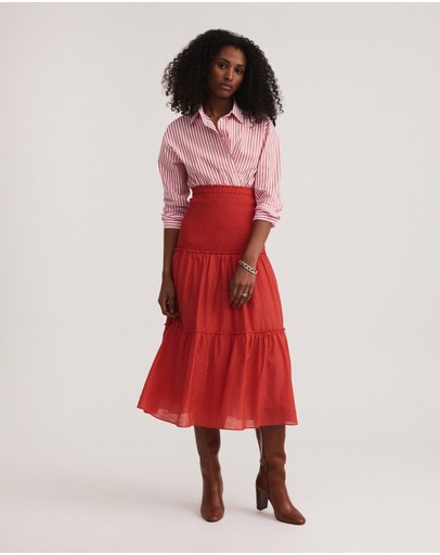 Witchery Texture Shirred Tiered Skirt