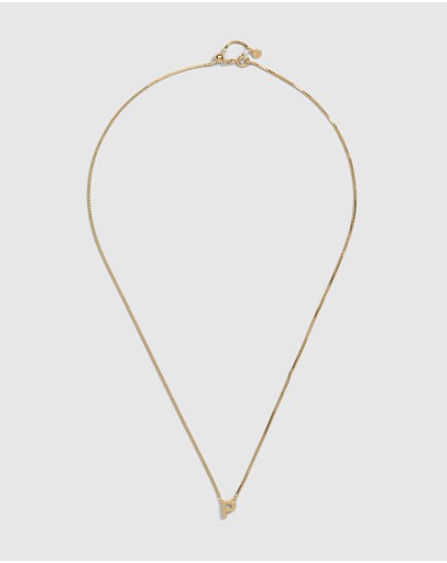 Witchery Sterling Silver Initial Necklace Gold