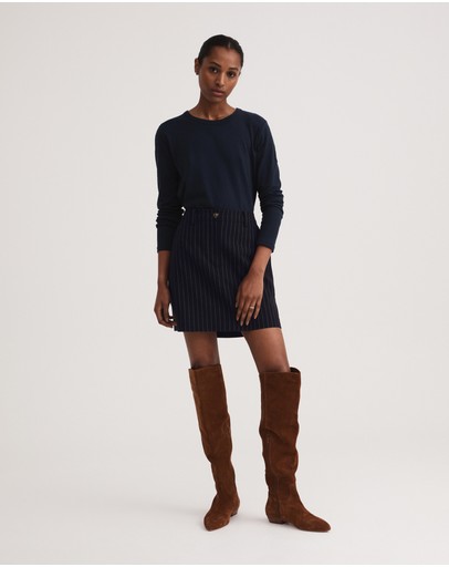 Witchery Linen Blend Long Sleeve Top