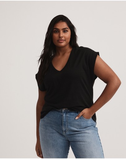 Witchery Linen V Neck Tee