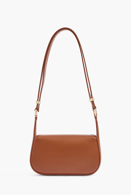 Chain Detail Leather Bag - Cinnamon