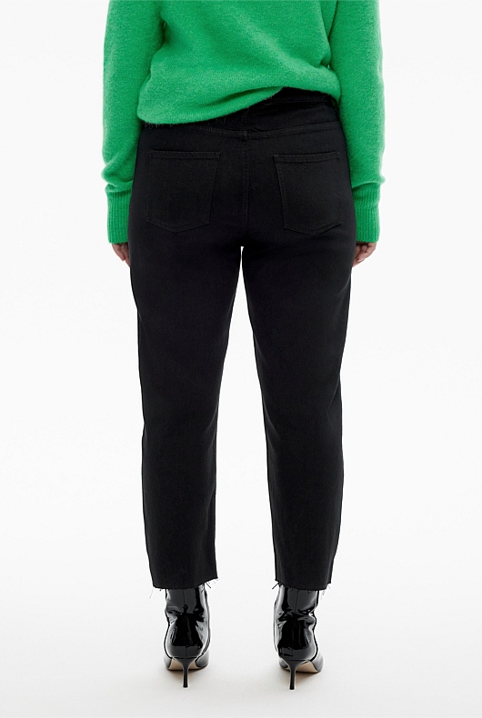 7/8 Straight Jean - Black