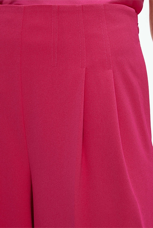 Waist Detail Wide Leg Trouser - Dahlia Pink