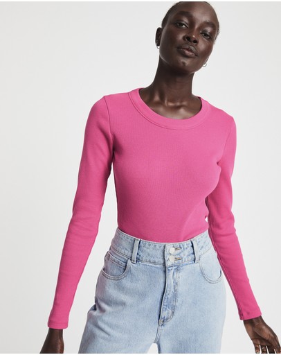 Witchery Long Sleeve Rib Top