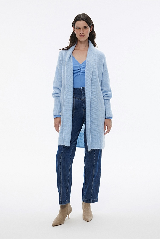 Mohair Knit Cardigan - Baby Blue