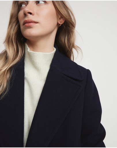 Witchery Wool Blend Cropped Peacoat