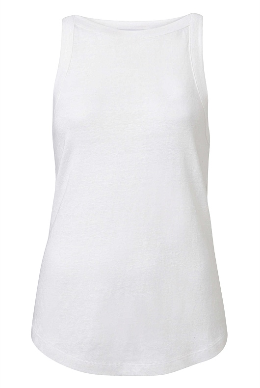 Linen Bind Detail Tank - Pure White