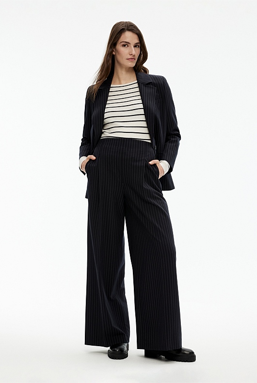 Stripe Boat Neck Knit - Ink