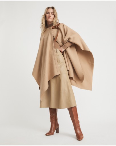 Witchery Leather Midi Skirt