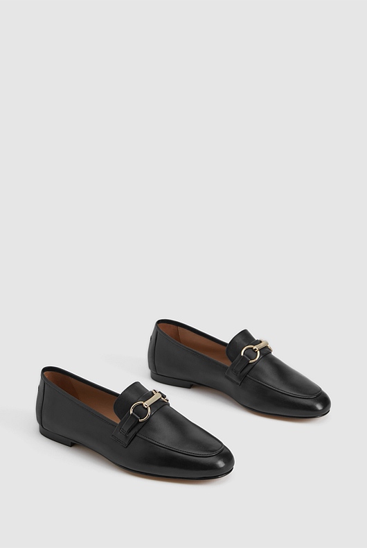 Snaffle Leather Loafer - Black
