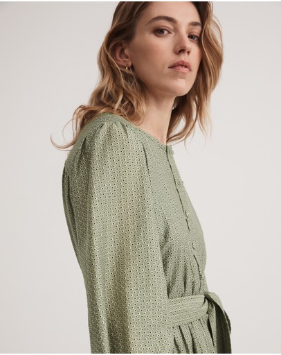 Witchery Texture Oak Leaf Yoke Dress