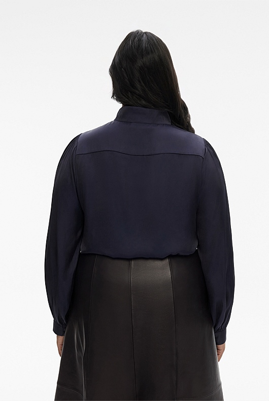 Button Up Blouse - Blue Night