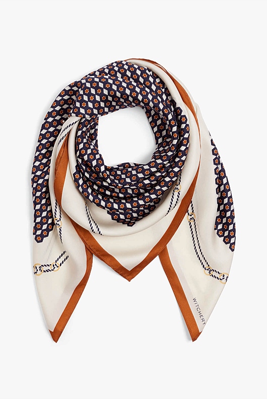 Mosaic Print Scarf - Chalk