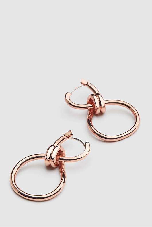 Metal Twist Earrings - Rose Gold