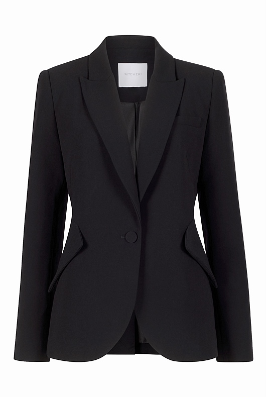 Seam Detail Single Breasted Blazer - Black