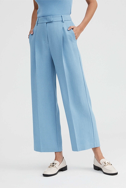 Acetate Blend Pant - Dusty Blue